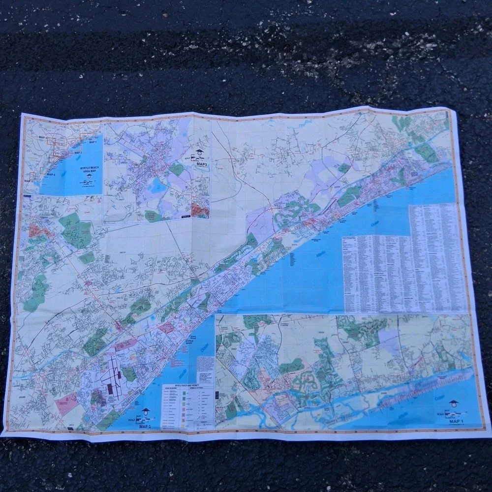 MYRTLE BEACH SOUTH CAROLINA SC City Series Map AAA Road Tour Map GUC